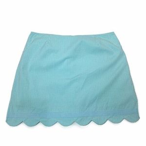 LILLY PULITZER Blue Gingham Checked Skirt Skort
